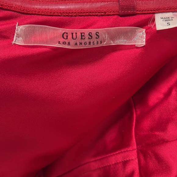 Guess red velvet peplum top (S) - Picture 6 of 7